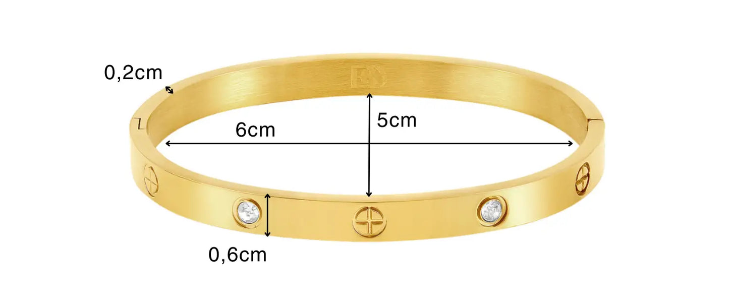 Bracelete Pedras de Glamour Banhado em Ouro 18k