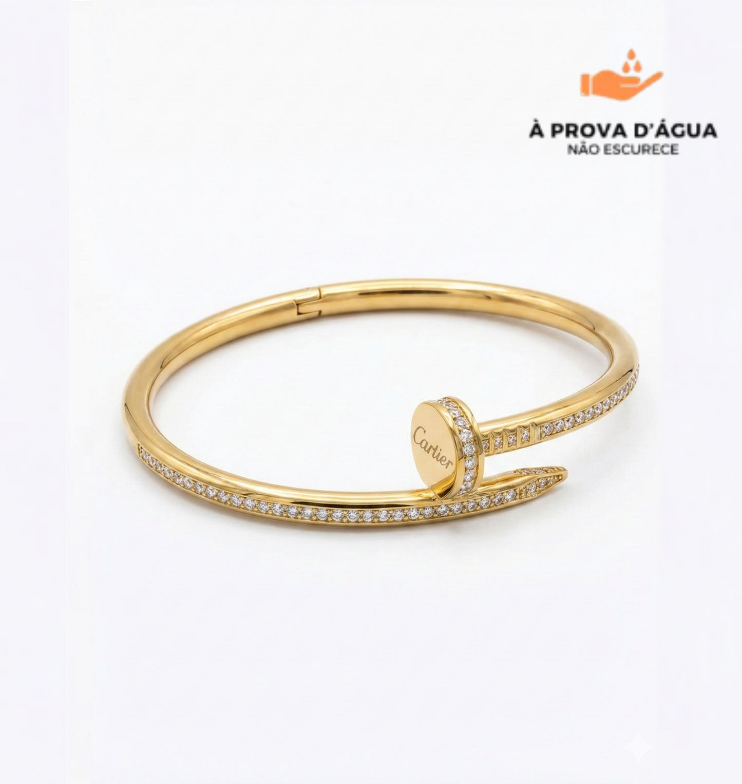 Bracelete Ponta Lone Diadema Banhado em Ouro 18k