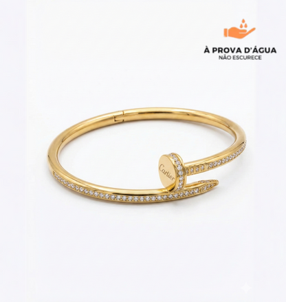 Bracelete Ponta Lone Diadema Banhado em Ouro 18k