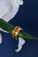 Anel em Camadas de Pedras Brilhantes Banhado em Ouro 18k