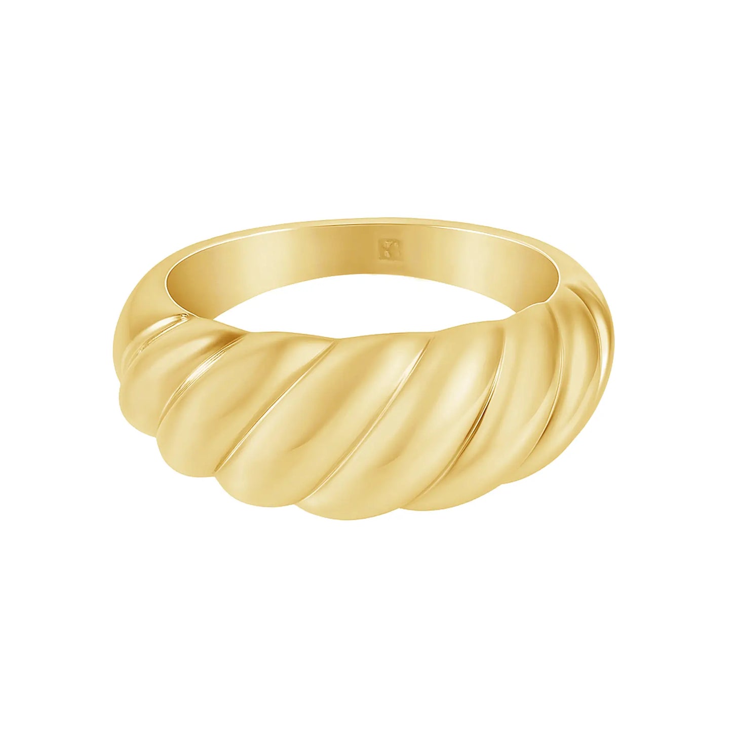 Anel Curvas do Mar Banhado em Ouro 18k