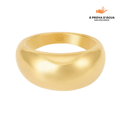 Anel Cúpula Banhado em Ouro 18k