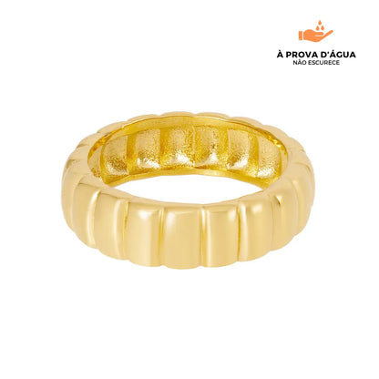 Anel Curvina Banhado em Ouro 18k