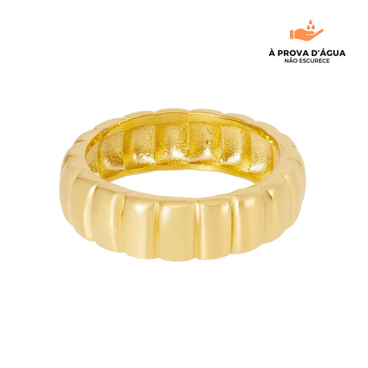 Anel Curvina Banhado em Ouro 18k