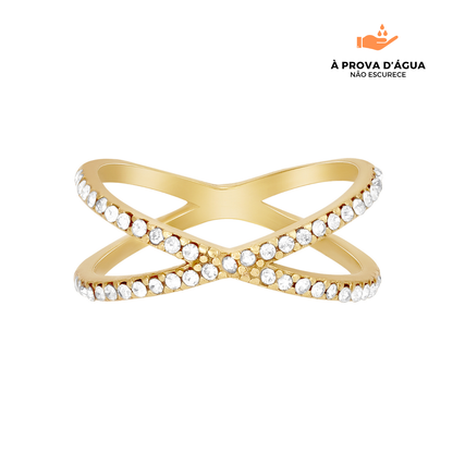 Anel Infinito Banhado em Ouro 18k