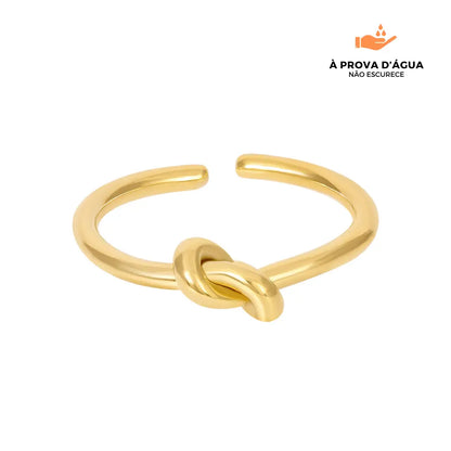 Anel Infinito Regulável Banhado em Ouro 18k