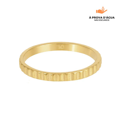Anel Listras Banhado em Ouro 18k