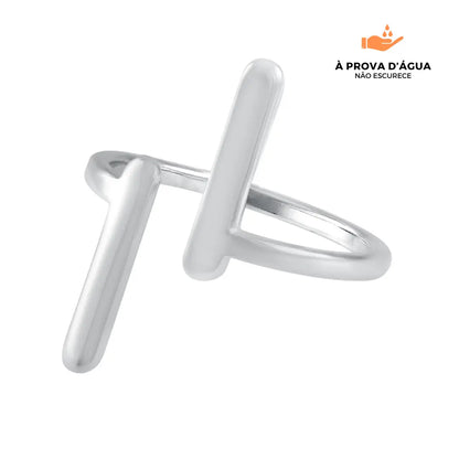 Anel Palermo Regulável Banhado Prata