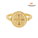 Anel São Bento Banhado em Ouro 18k