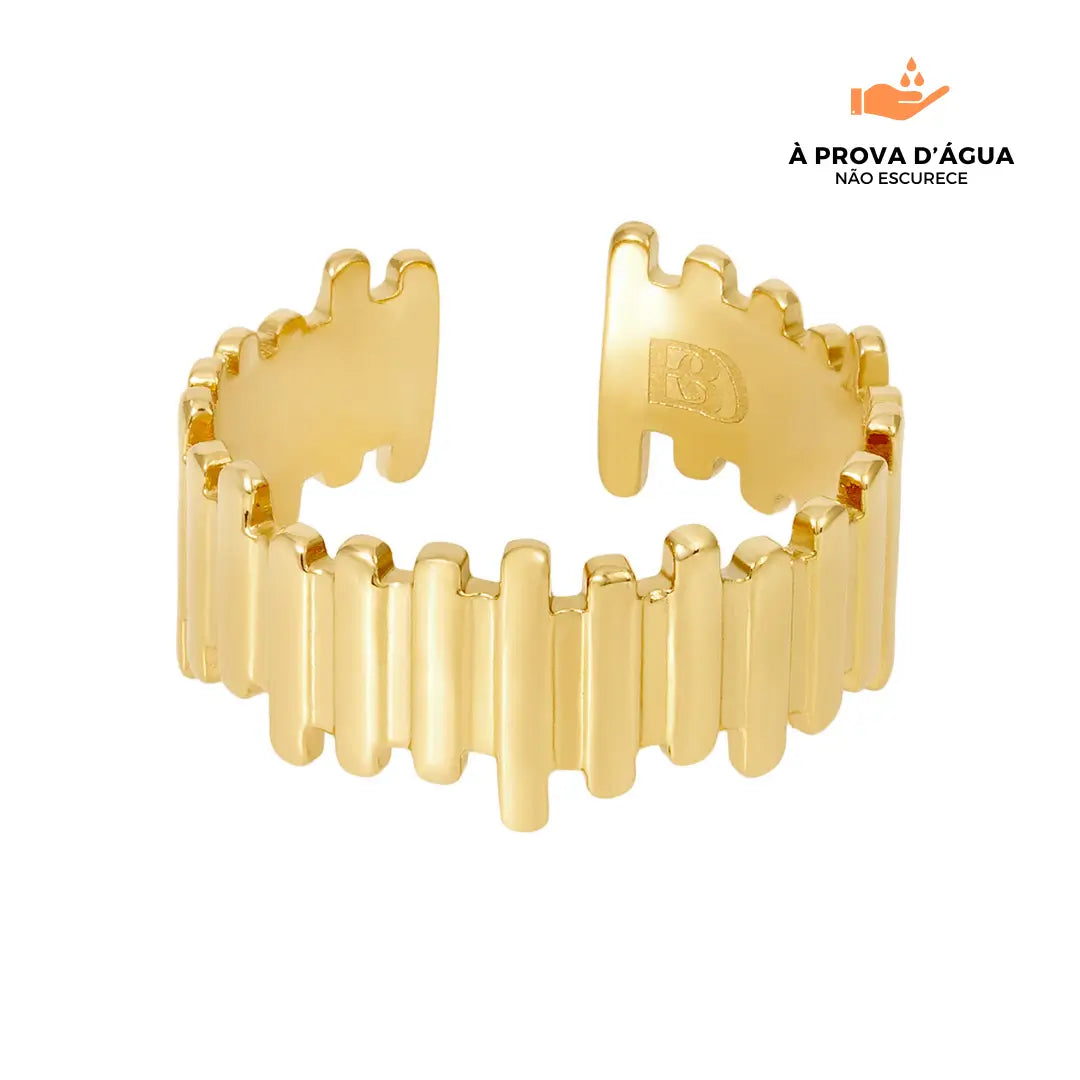 Anel Toscana Regulável Banhado em Ouro 18k