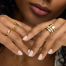 Anel Triplo Glamour Banhado em Ouro 18k