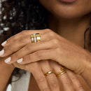 Anel Triplo Glamour Banhado em Ouro 18k