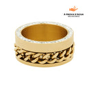 Anel em Camadas de Pedras Brilhantes Banhado em Ouro 18k