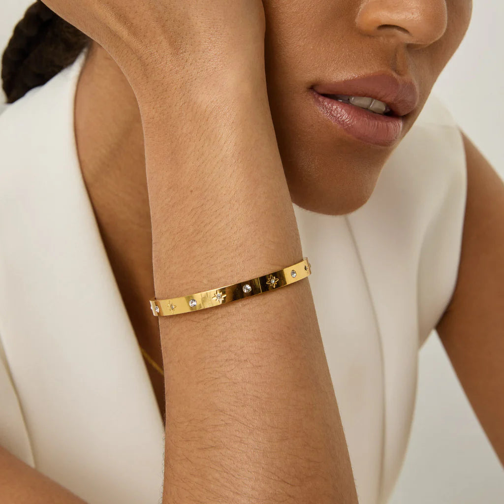 Bracelete Santorini Regulável Banhado em Ouro 18k