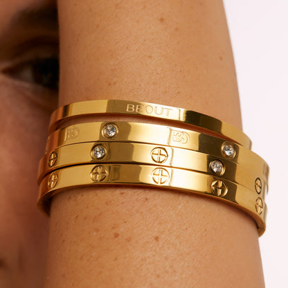 Bracelete Slim Beout Regulável Banhado em Ouro 18k