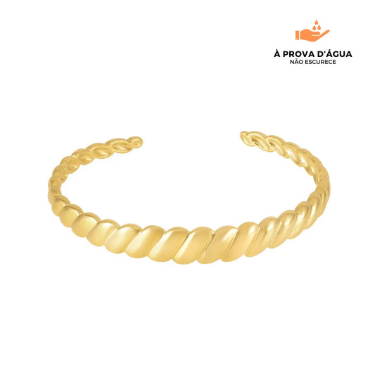 Bracelete Curvas do Mar Regulável Banhado em Ouro 18k