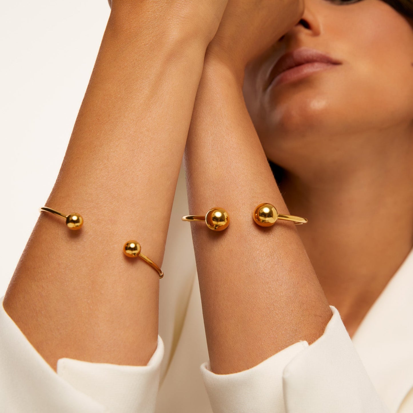 Bracelete Dual Regulável Banhado em Ouro 18k