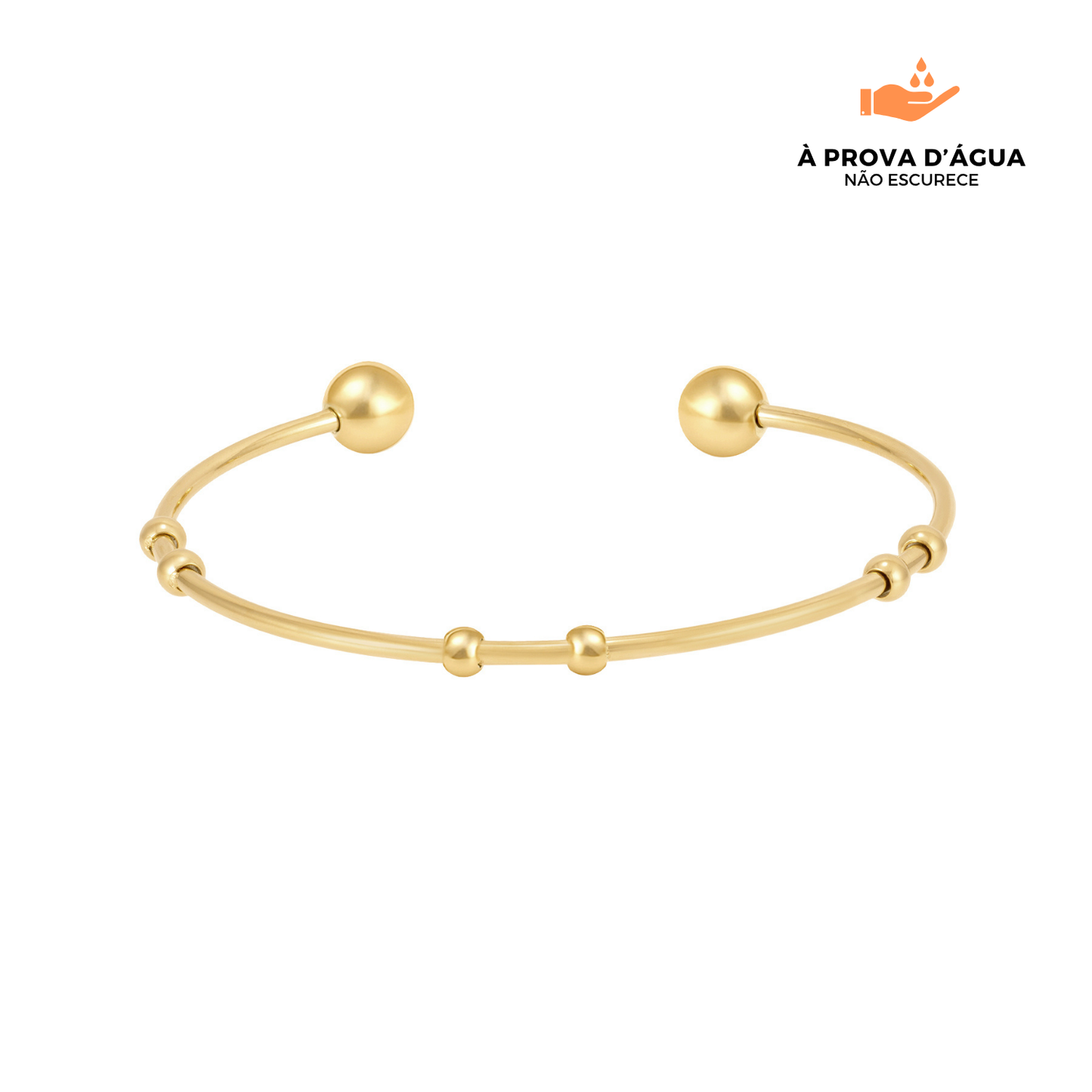 Bracelete Esphera Regulável Banhado em Ouro 18k