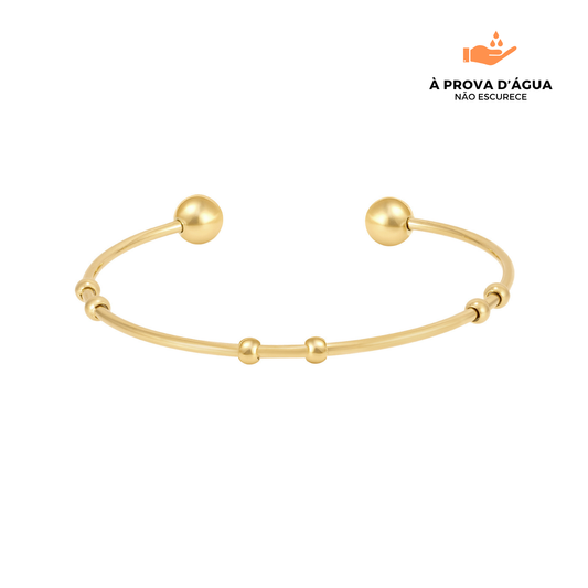 Bracelete Esphera Regulável Banhado em Ouro 18k