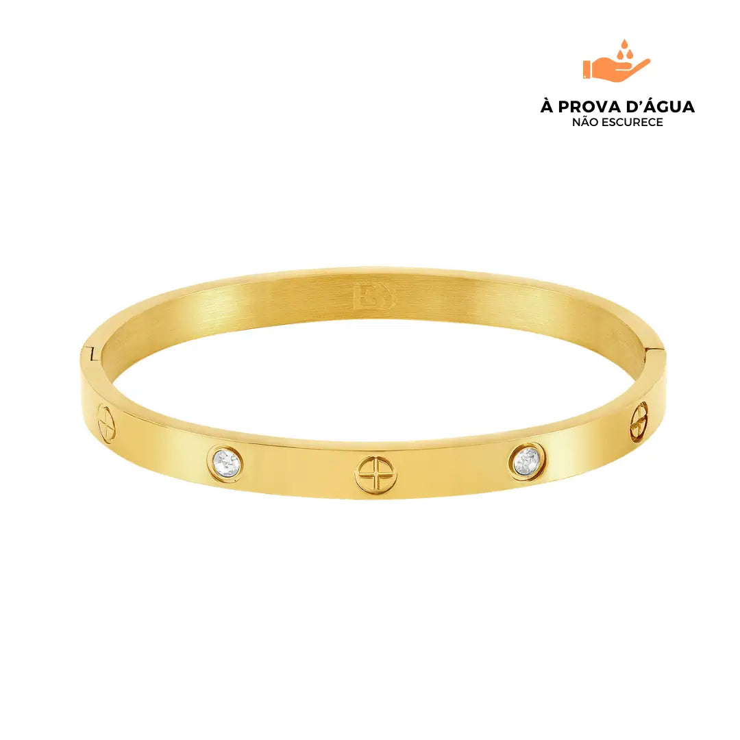 Bracelete Pedras de Glamour Banhado em Ouro 18k