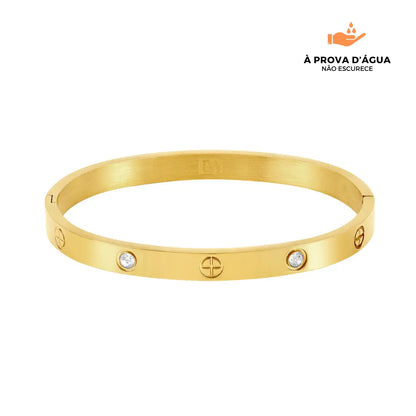 Bracelete Pedras de Glamour Banhado em Ouro 18k