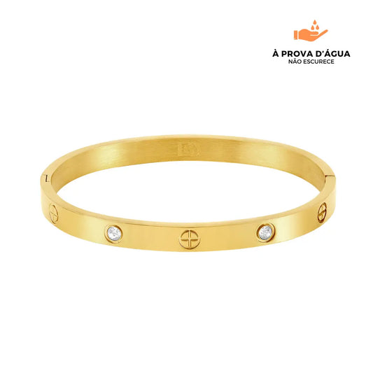 Bracelete Pedras de Glamour Banhado em Ouro 18k
