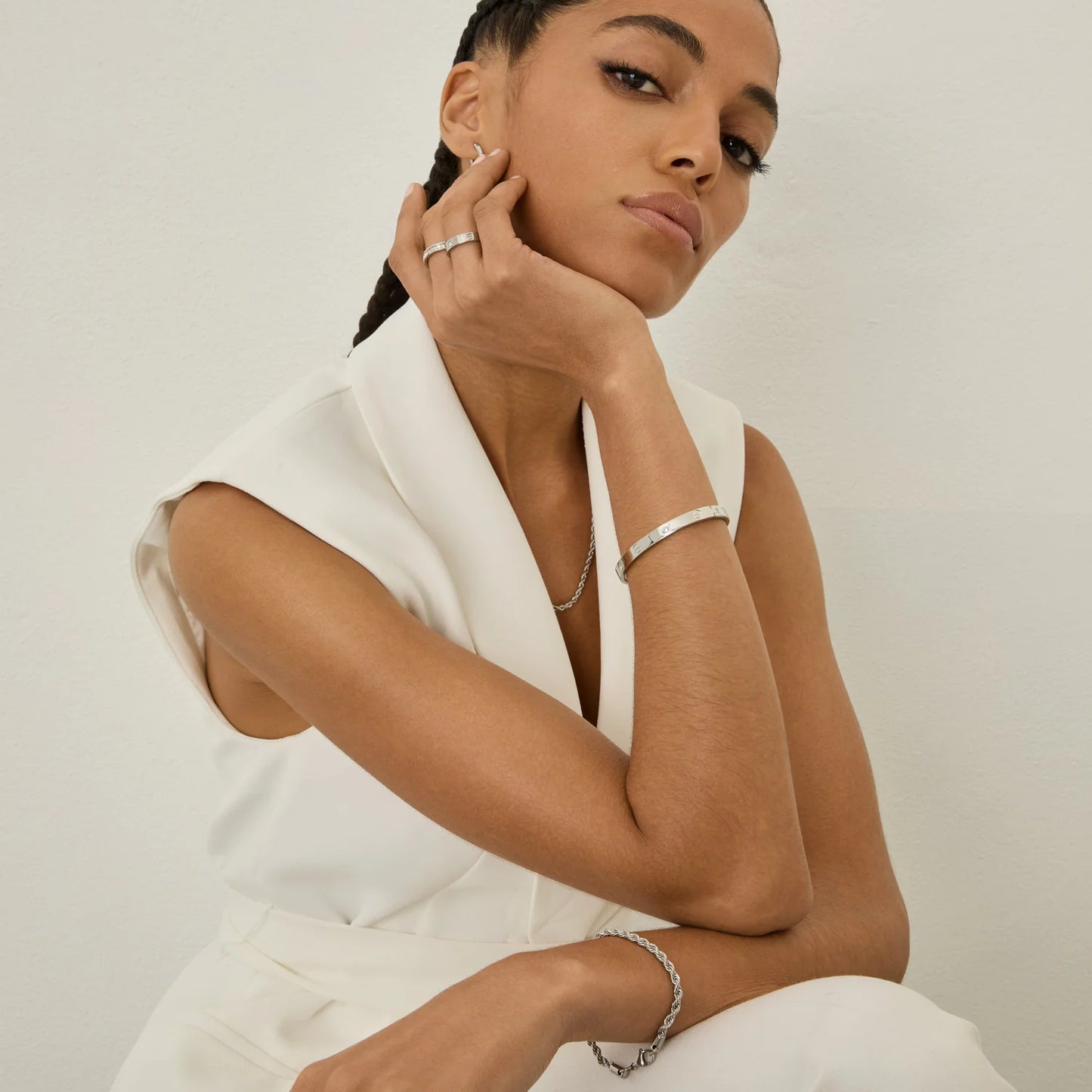 Bracelete Pedras de Glamour Banhado em Ouro 18k