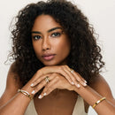 Bracelete Romano com Pedras Brilhantes Banhado em Ouro 18k