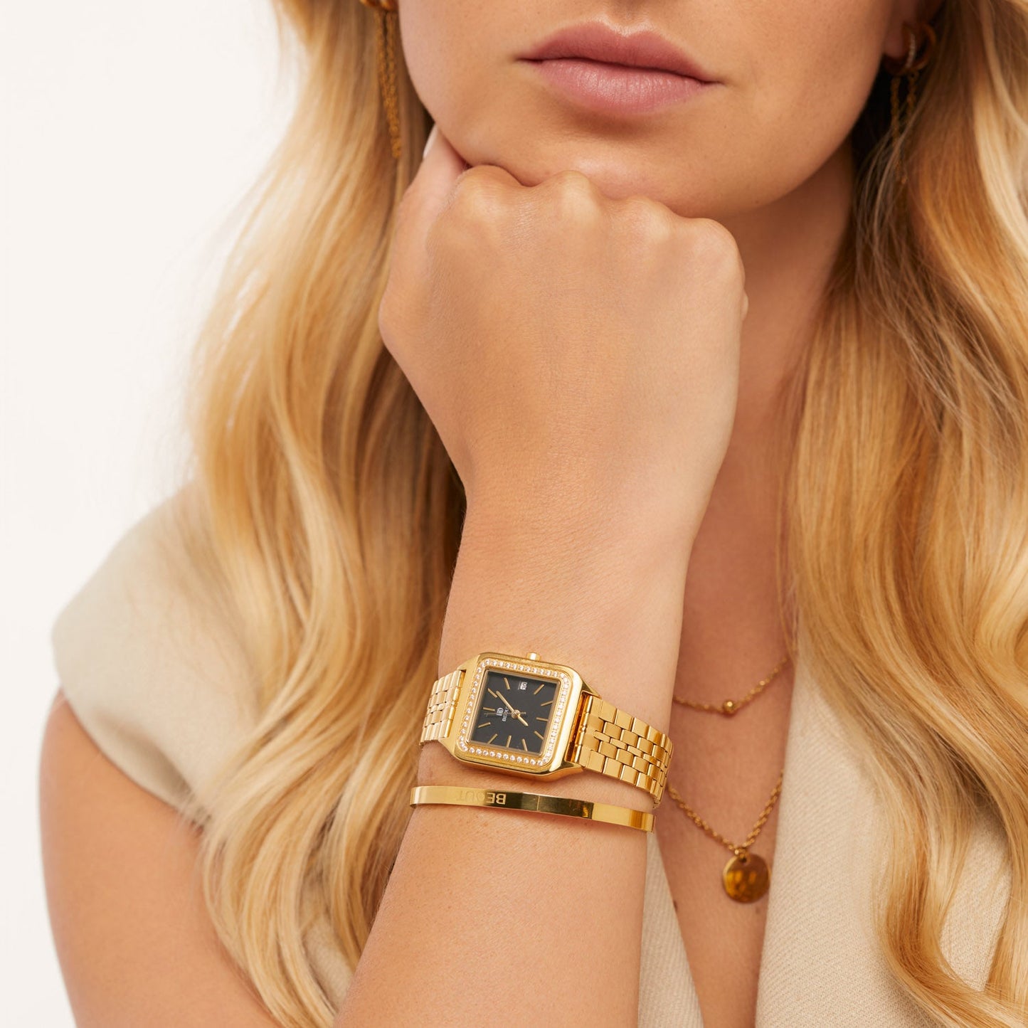 Bracelete Slim Beout Regulável Banhado em Ouro 18k