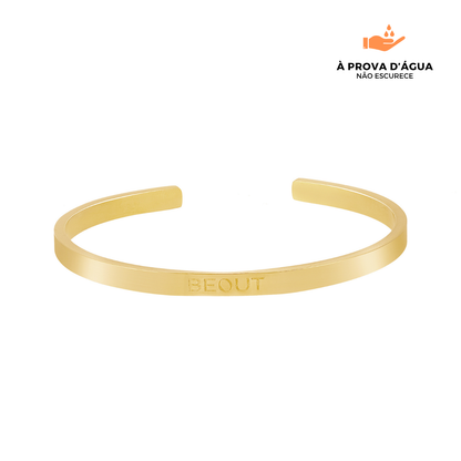 Bracelete Slim Beout Regulável Banhado em Ouro 18k