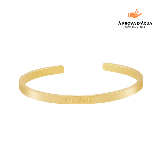 Bracelete Slim Beout Regulável Banhado em Ouro 18k