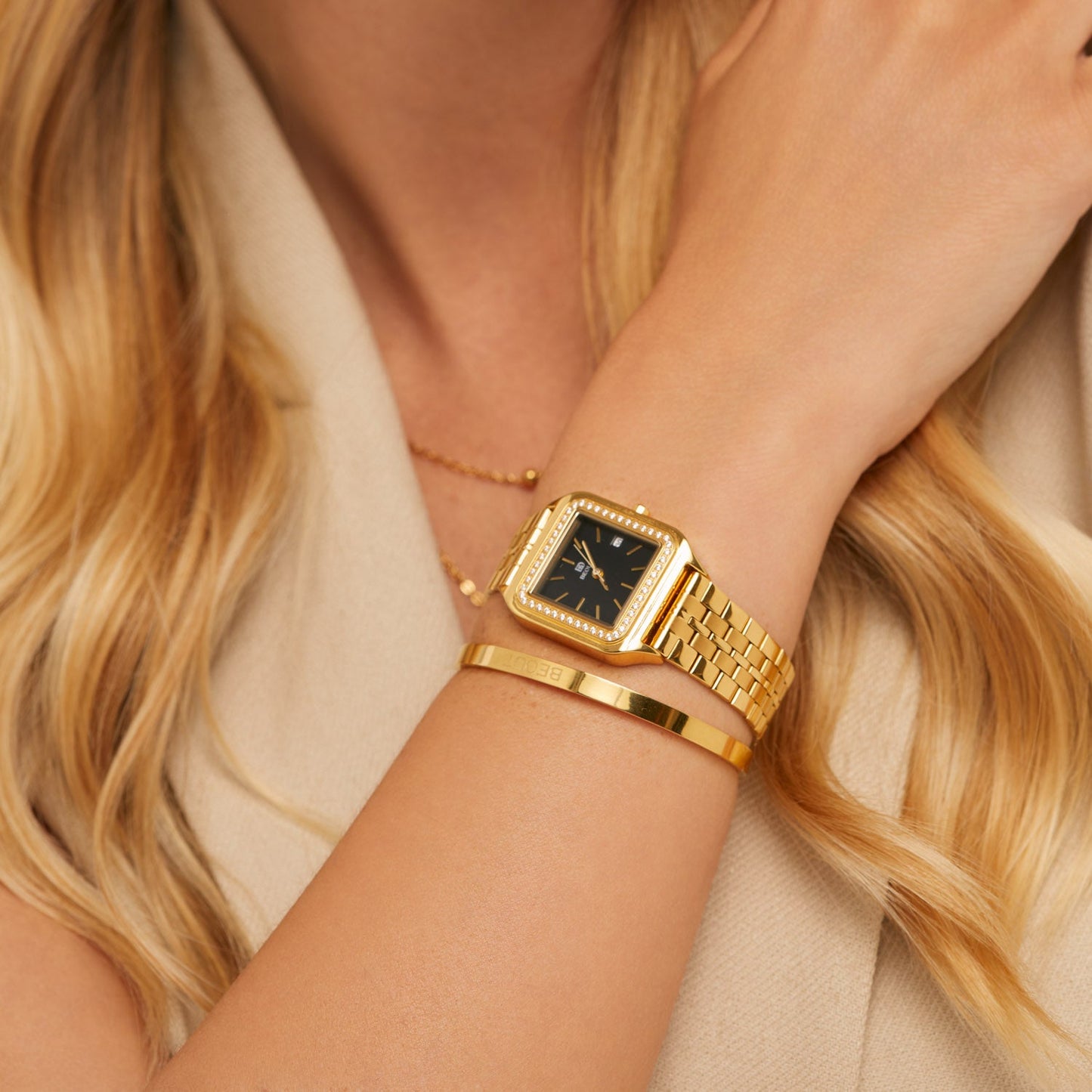 Bracelete Slim Beout Regulável Banhado em Ouro 18k