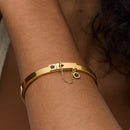 Bracelete de Flores com Fechadura Banhado em Ouro 18k