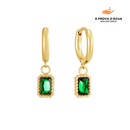 Brincos Esmera Banhados em Ouro 18k