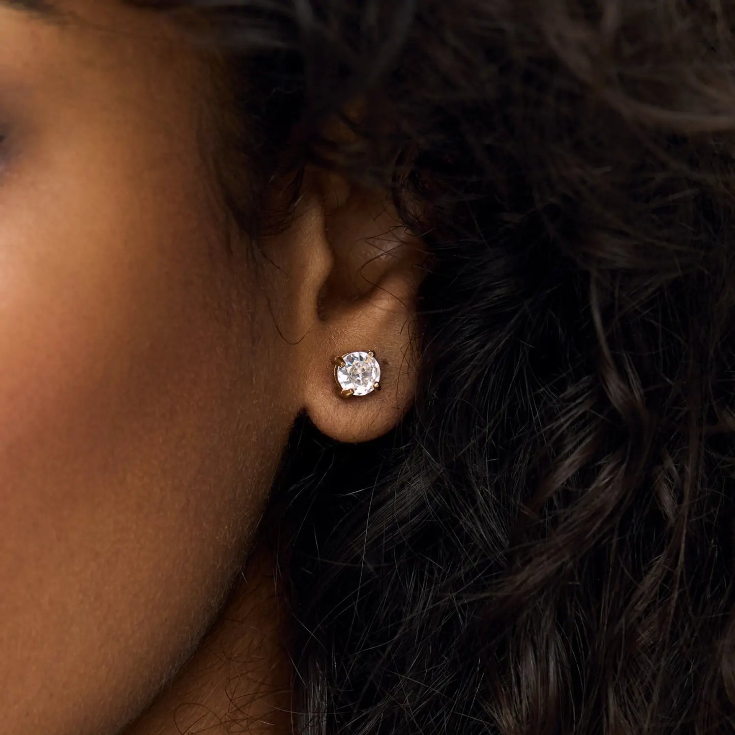 Brincos Solitário 5mm Banhados em Ouro 18k