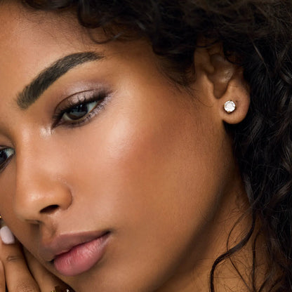 Brincos Solitário 5mm Banhados em Ouro 18k