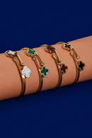 Bracelete Trevo Duplo Banhado em Ouro 18k