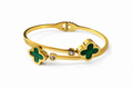 Bracelete Trevo Duplo Banhado em Ouro 18k