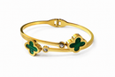 Bracelete Trevo Duplo Banhado em Ouro 18k