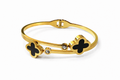 Bracelete Trevo Duplo Banhado em Ouro 18k