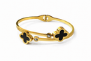 Bracelete Trevo Duplo Banhado em Ouro 18k