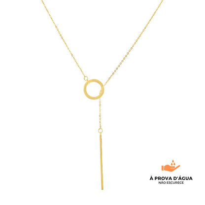 Colar Anel de Luz Banhado em Ouro 18k