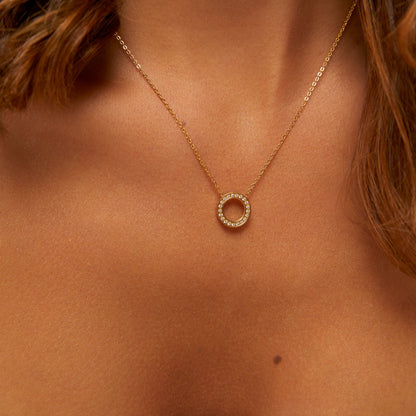 Colar Círculo de Luz Banhado em Ouro 18k