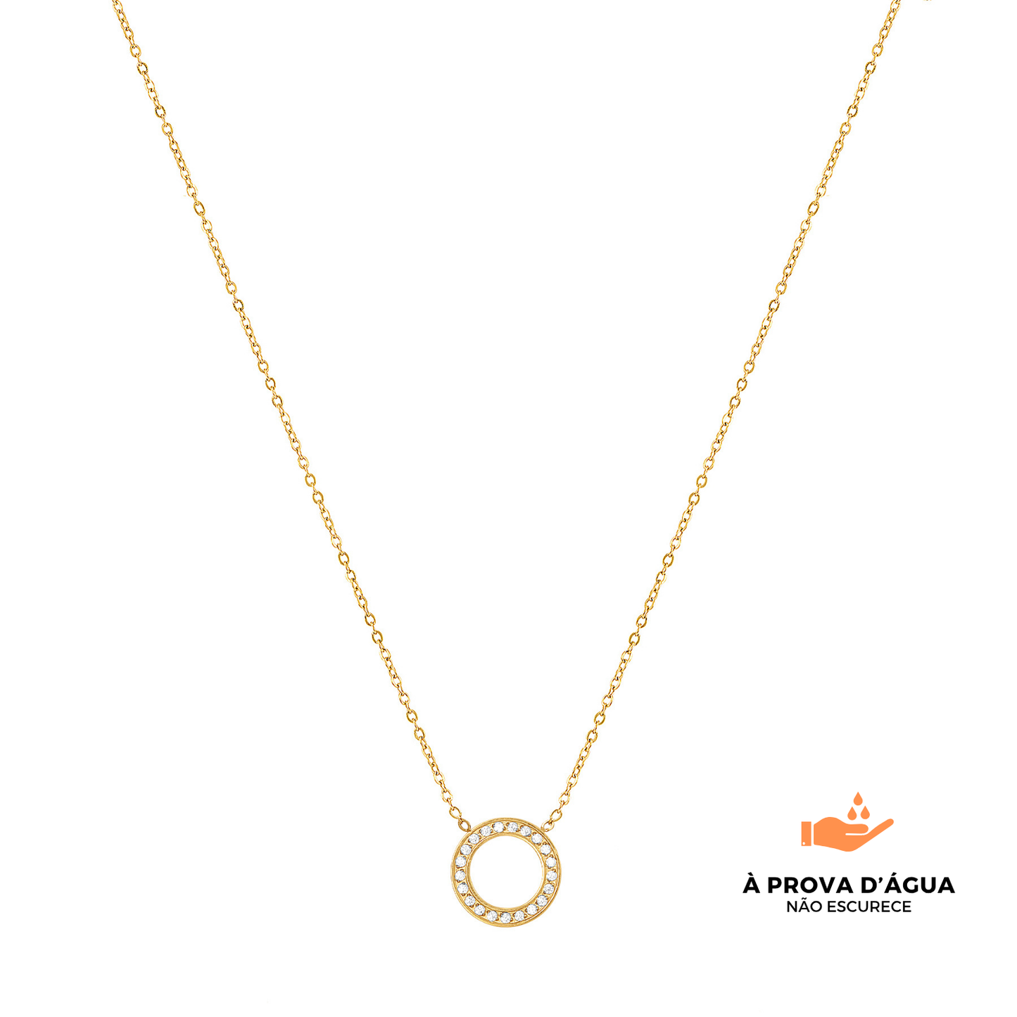 Colar Círculo de Luz Banhado em Ouro 18k