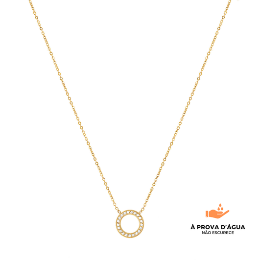 Colar Círculo de Luz Banhado em Ouro 18k