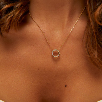 Colar Círculo de Luz Banhado em Ouro 18k
