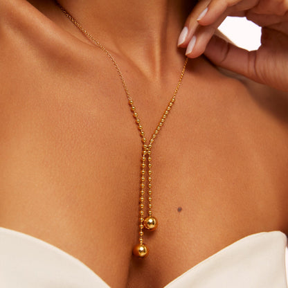 Colar Dois Pontos Banhado em Ouro 18k