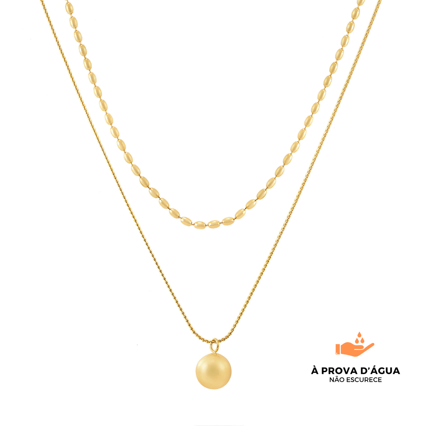 Colar Duplo Sienna Banhado em Ouro 18k