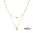 Colar Duplo com Círculo Slim Banhado em Ouro 18k