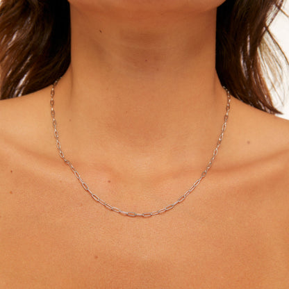 Colar Elos Banhado em Prata